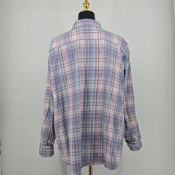 Lauren Ralph Lauren Plaid  Women's Shirt in Blue Pink Button Front Plus Size 3X - Picture 6 of 11